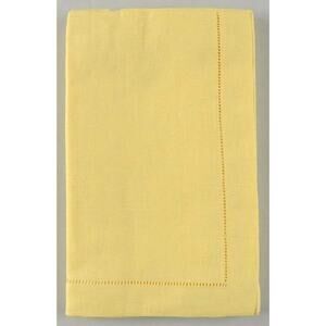 VILLEROY & BOCH LA CLASSICA Yellow 22x22 Pure Linen Napkins Set Of 6 Hem Stitche